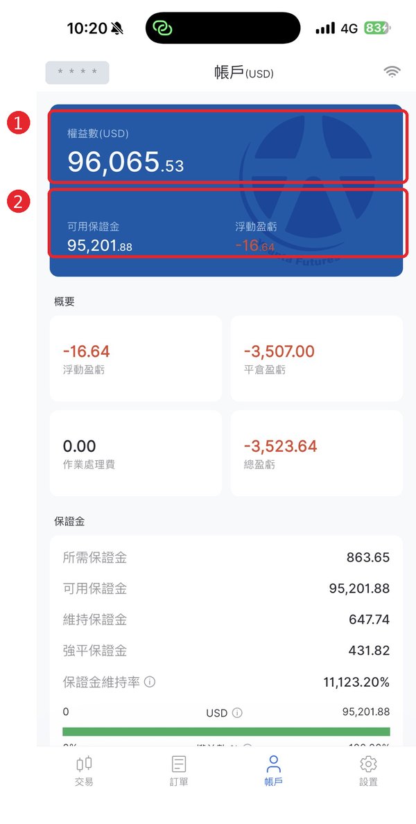 帳戶頁