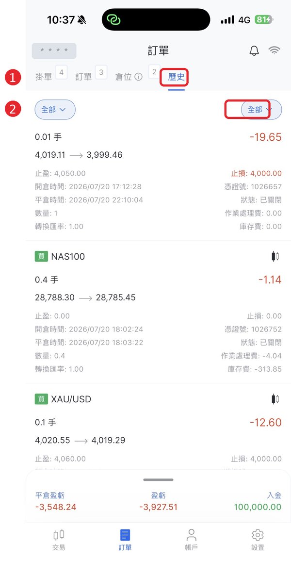 交易歷史